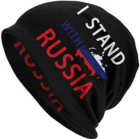 Oudrspo Russland ist Macht 11 Russland Strickmütze für Erwachsene, Stretch-Strickmütze mit Totenkopf-Motiv, warme Wintermütze für Damen und Herren