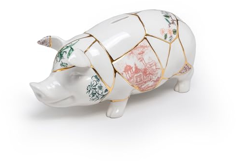 SALVADANAIO SELETTI IN PORCELLANA KINTSUGI PIGGY BANK 09942