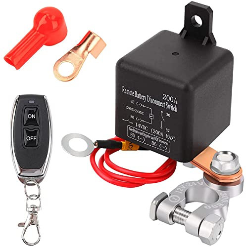 Interrupteur de Déconnexion de Batterie 12V 200A Coupe Batterie 12v Voiture avec Télécommande Sans Fil Coupe Circuit Batterie 12v Voiture pour Bateau (1Pcs)