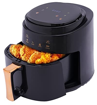 Friteuse sans Huile à Air Chaud 8L, Air Fryer avec Écran Tactile LED, Minuterie, Température réglable, Panier Antiadhésif, Moins D'Huile et Économisé d'Énergie, 1400W, Friteuse à Air Compacte