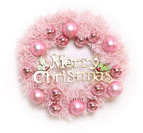 Weihnachtskranz 30/40/50/60 cm Künstlicher Weihnachtskranz Rosa Weihnachtskranz Rose Gold Weihnachtskugel Brief Frohe Weihnachten Türgirlanden Waren Navidad-Dekorationen