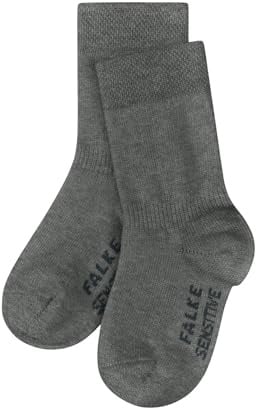 FALKE Unisex Baby Socken Sensitive B SO Baumwolle mit Komfortbund 1 Paar, Grau (Light Grey Melange 3390) neu - umweltfreundlich, 80-92