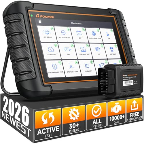 2026 FOXWELL Scanner NT809BT OBD2 Scanner Diagnostic Tool with 30+Resets, All System Bidirectional Scan Tool for All Vehicles, CAN-FD, FCA Autoauth, 3-Yr Free Update, AutoVIN, Wireless 65-Foot, Black