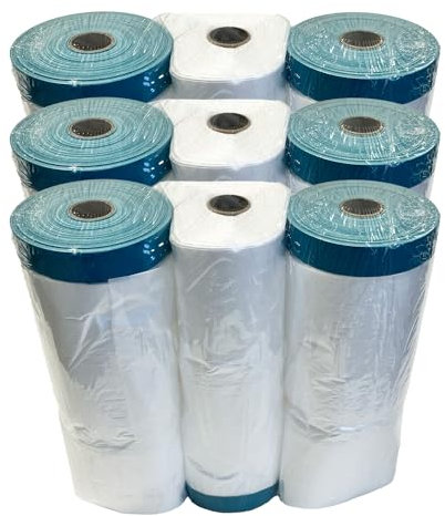 Handelskönig 9 x Gewebe-Masker 2700 mm x 16 m UV-Band Abklebeband Abdeckfolie Klebeband Folie Klebefolie UV stabil Folienklebeband Gewebeklebeband