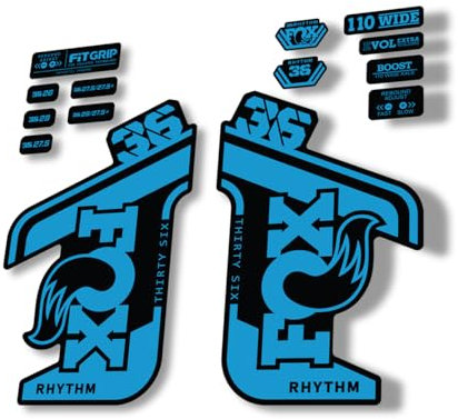Gabel Ersatz Aufkleber kompatibel für Fox 36 2021 Rhythm Series Blau (matt)