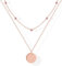 Mesovor Kette mit Gold Münzen für Damen, Halskette mit 18 Karat vergoldetem Gold, 15 mm Scheiben Anhänger Goldkette Silberkette für Frauen, Schmuck Geschenke (Roségold)