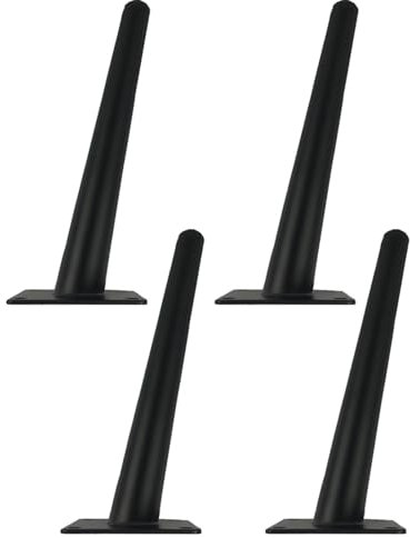 HZEPDVT Schräge Möbelbeine aus Metall, konische Schrankbeine, Tischbeine aus Metall, geeignet for DIY-Möbel, Sofas, Schränke, schwarz, mit Schrauben, 4 Stück(20cm)