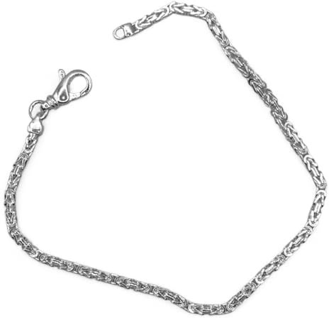 BlinqBlinq 925 Sterling Silber Königskette Armband – Breite 2,5 mm – Länge 19 cm & 21,5 cm – Hochwertige italienische Handwerkskunst – Unisex Silberarmband für Damen & Herren (21)