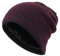 Coon-Skin-Wintermütze, Wollmütze, Damen, lose Wollmütze, übergroß, gestrickt, warm, geeignet für kaltes Wetter, Einheitsgröße, Herren-Trappermütze, Wintermütze mit Seidenfutter, wein, Einheitsgröße