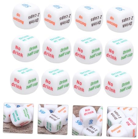 HEMOTON 12st Tischwürfelspiel Rollenden Entscheider Betrunkenes Würfelspiel Bier Würfelspiel Ktv Würfeln Tischspiele Bierwürfel Trinken Acryl.
