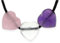Lebensquelle Plus 3 ciondoli a forma di cuore con pietre preziose, cristallo di rocca, quarzo rosa ametista, triangolo dorato, include 3 fasce di cotone, collana dell'amicizia o dei fratelli