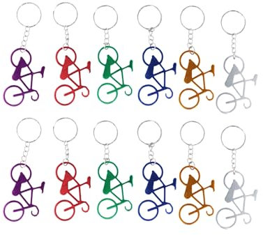 volumoon 12 Pièces Porte Clé Décapsuleur Personnalisé, Décapsuleur, Ouvre Bouteille de Vélo, Mini Ouvre Bouteille, Ouvre-Bière Drôle, Cadeau Porte-Clés Vélo pour Homme
