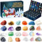 Weihnachts-Adventskalender-Set mit 24 Edelsteinen, Erzdekoration, Geschenkstein, Sammlerstück, Mineralprobe, G0X9 Exemplar
