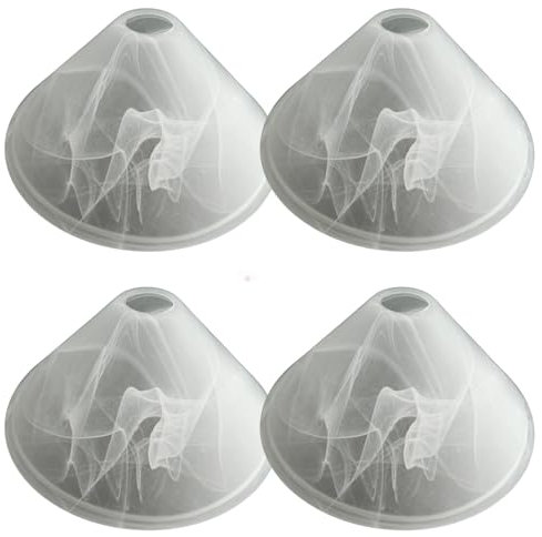 4 Stück Ersatzglas Fluter Lampenschirm Hängelampe Lampe Tischlampe Lampenglas Leuchtenglas Leuchte alabasterfarbig Ersatzschirm Lampenschirm Glas Ersatz (4x Alabasterfarbig 29cm)