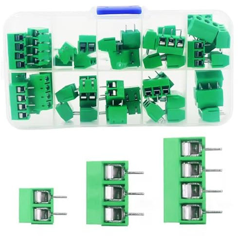 Tkxjry 50 Set Terminali A Vite PCB, Connettore PCB Collegabile, Mount Morsettiera Connettore, Morsetti A Morsetto Montati Connettore, 5mm Distanza 2 Pin 3 Pin 4 Pin PCB Mount Morsettiera Connettore