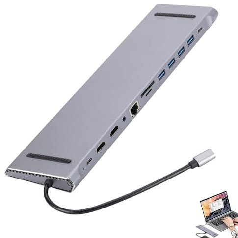 Laptop Docking Station | Multiport Adapter USB Hub Laptop Dock | Computer Dock PC USB Extender, USB C Adapter, USB Expansion Hub, USB Splitter for Computer Laptop Phone