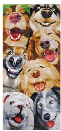 CAIRF 75x150cm Strandtücher mit Hundemuster,Hundemotiv Handtuch für Hundefans,Großes Badetuch für Reisen Fitnessstudio Sauna,Schnelltrocknend Mikrofaser Strandtuch,Welpen Tier Bunte Strandhandtuch D