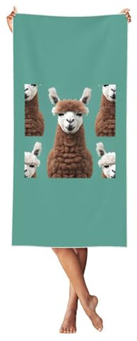 pvinnk Strandtuch mit Alpaka-Lama-Druck, übergroß, für Erwachsene, schnell trocknend, leicht, für Reisen