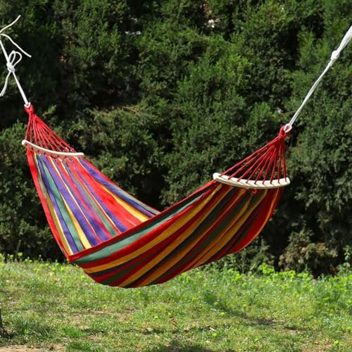 Hängematten, Outdoor-Garten-Camping-Hängematte mit Riemen; Robuste Hängemattenhalterungen (rot)