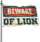 Drapeau vintage Beware of Lion Drapeau pour camping-car Décoration de terrasse Extérieur (152 x 244 cm)