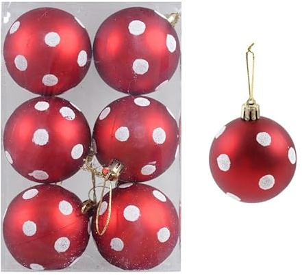 Christmas Baubles decoration 1box Christmas Balls Tree Ornaments Ball Xmas Hanging Pendants Home Party Decor(6pcs 6cm-D)