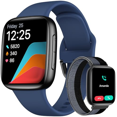 Montre Connectée Homme Femme, Écran Amoled 1,85 Smart Watch pour Samsung iPhone Android, Montre Homme 5 ATM 120+ Modes Sportifs Moniteur de SpO2/Sommeil/Fréquence Cardiaque/Podometre/Calories