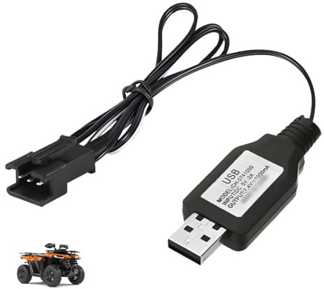 USB RC Ladegerät, 7,4V LiPo Ladekabel mit SM-3 PIN Connector für RC Autos, Drohnen, Quadcopter, Ferngesteuerte Spielzeuge, Schnellladung mit Überladeschutz, Sicherheitsanzeige und 1A Ausgang