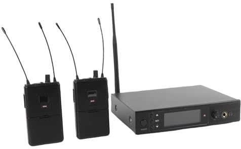 BTOSEP de Monitoreo Intrauditivo Inalámbrico 2 en 1 IEM Inalámbrico de 610-786 MHz con Receptor de Petaca para Rendimiento en Escenario KTV y Rendimiento en Banda (Enchufe europeo)