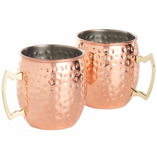 Kabalo Copper Moscow Mule Mug Set Of 2 Cocktail Barrel Style Tankard Cup Kitchen Barware