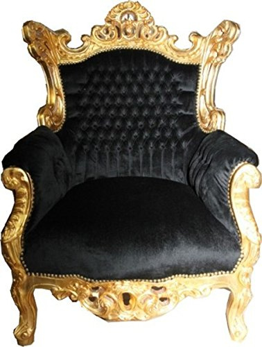Casa Padrino Casa-padrino Al Capone - Poltrona in Stile Barocco, Colore:, Nero, Oro, 90 X 80 120 Cm