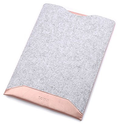Microfibra Resistente all'acqua PU con Feltro Leather Laptop Sleeve Custodia Protettiva per Apple 12.9 iPad Pro/MacBook/Dell XPS 13/Asus Zenbook Flip UX360 Rosa