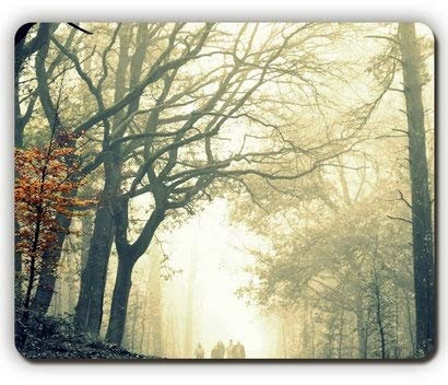 Yanteng Qualitäts-Mausunterlage, hölzerner Nebel-Baum verlässt gelben Herbst schrecklich grässlichen Unterschied, Spiel-Büro-Mausunterlage