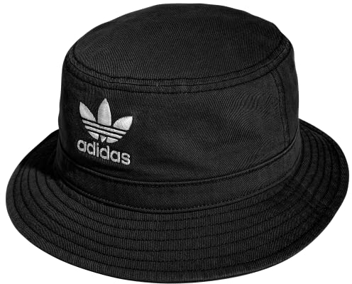 adidas Originals Unisex Washed Bucket Hat, Damen Unisex-Erwachsene, Mütze, Originals Washed Bucket Hat, schwarz/weiß, Einheitsgröße