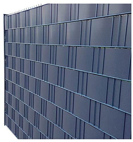 NOOR Zaunblende PVC Easy 0,19 x 2,55m I Anthrazitfarbene Sichtschutzstreifen I Einfach einzuflechten in einen Doppelstabzaun I Sichtschutz