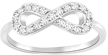 Sofia Milani - Damen Ring 925 Silber - mit Zirkonia Steinen - Unendlichkeit Infinity Ring - 10088-52 (16.5)