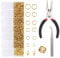 EuTengHao 1504Pcs Gold Open Jump Ring and Lobster Clasps Kit Jewelry Repair Tools Kit Jewelry Making Supplies Kit with Jewelry Making Accessories for Necklace Making Repair (Gold)