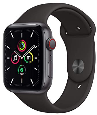 2020 Apple Watch SE (GPS + Cellular, 44MM) - Case Grigio Siderale in Alluminio con Cinturino Sport Nero (Ricondizionato)