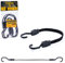 fuxton set di 2 elastici corti, piatti con ganci, 100 cm, nero (cinghia di tensione, cinghia per bagagli, elastici) per portapacchi bicicletta, zaino, auto, campeggio e moto