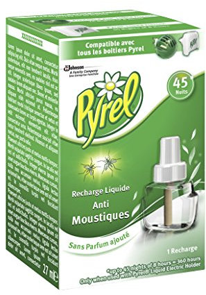 Pyrel Recharge pour Diffuseur Électrique Liquide, Anti-Moustiques, 45 Nuits, Insecticide