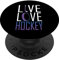 Lustiger Hockey-Hockeyspieler mit Aufschrift Live Love für Damen und Herren PopSockets mit austauschbarem PopGrip