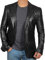 fjackets Lederblazer für Herren – Schwarz & Braun Echtes Lammfell Casual Herren Lederjacke Mäntel, Herren-Blazer aus Leder, Schwarz, L