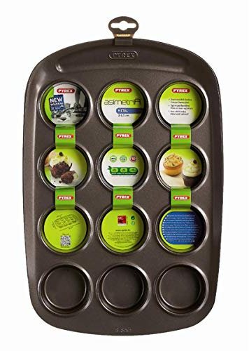 Pyrex® Muffin Tray Steel 38 x 25 x 5 cm Suitable for Oven Maximum Temperature (250°) Easy to Clean