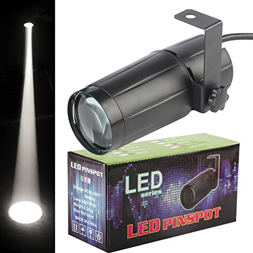 LED Pinspot 3W DJ Effekt Licht,Weiß Punktstrahler,Mini Strahl Licht, Party Club Bar Bühne Lampe, für Disco-Kugeln zum Aufhängen von DJ-Bühnenlichtern
