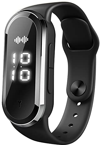 Ultraschall-Mückenschutz-Armband Elektronisches Mückenschutz-Sportarmband mit USB-Aufladung, Uhrenanzeige und Körpertemperaturerfassung (Schwarz)