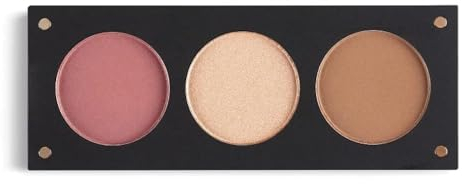 INGLOT COSMETICS Cheek Me Up Face Palette per pelli di tono medio, 3 in 1, abbronzante, fard e illuminante, finitura naturale e radiante, texture setosa, formula morbida e uniforme, 7 g