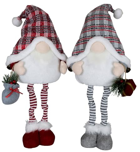 Brandsseller Wichtel Pärchen Set LED | Stehend 50 cm | Weihnachtswichtel | Weihnachtsdeko Figur | LED beleuchtet