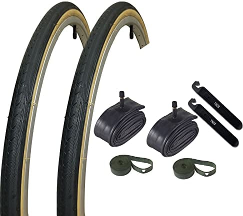2 Fahrradreifen, Schläuche & Streifen – 68,6 cm x 3,8 cm Gummiwand-Rennrad-Reifen, Schläuche, Felgenstreifen und Reifenheber, Stahlrahmen, Rennrad-Ersatzreifen.
