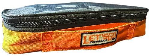Cornhole Bag Case ORANGE Small Patch Pouch Carrier Insert Heavy Duty Double Zipper Vinyl Top Compatible with Zuca Carts and backpacks hold 4 bean bags, Helles Violett, 11.5 x 5.5 x 2, Classic