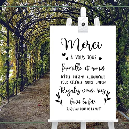 Bienvenue Mariage Autocollant, Plan De Table Mariage, Autocollant Mariage Personnalisé Date De Nom, Conseil De Mariage Français Panneau, Pancarte Personnalisable, Decoration Mariage Boheme