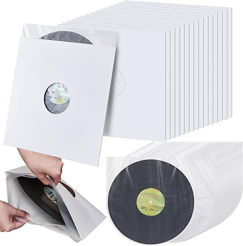 Henoyso 80 Stück 30,5 cm Vinyl-Schallplattenhüllen enthalten 40 Stück Albumhüllen, 40 Stück Innenhüllen, Vinylalbumhüllen, Kraftpapierhüllen für Alben, Vinyl-Schallplatten, Sammlungen,